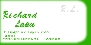 richard lapu business card